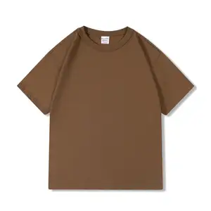 T-shirt Casual da uomo personalizzata con scollo a o spessa e tracolla 300 grammi maglietta in tessuto a maglia