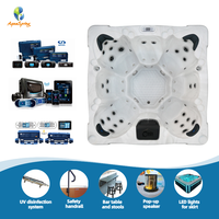 Jacuzzi extérieur personnalisable OEM/ODM pour 7 personnes avec contrôle Balboa, 60 jets, spa à remous en acrylique pour villa