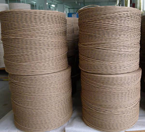 Cordes en papier kraft brun, étiquettes suspendues, cordon d'ornement, nouer le nœud, cordes en papier torsadées simples - Product Image 4