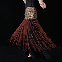 Dpw018 Danse du Ventre, Jupe Enveloppante à Imprimé Léopard, Costumes de Danseuse Tribale pour Femmes