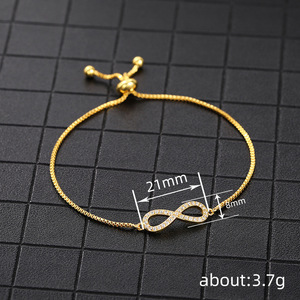 Bracciale a striscia di Möbius da donna con micro zirconi cubici intarsiati, gioiello da polso regolabile - Product Image 4