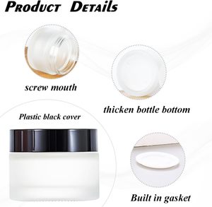 Envase de Crema Facial Esmerilado, Botella de Crema Facial de 5g 10g 15g 20g 30g 50g, Frasco de Vidrio Cosmético Portátil para Viaje - Product Image 3
