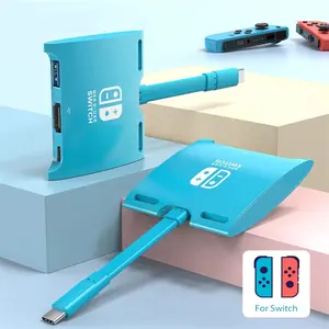 3 ב 1 USB C רכזת טלוויזיה Dock עבור Nintendo משחק קונסולת מתג USB C כדי HDTV 4K 60HZ 100W פ"ד USB3.0 רכזת עבור מתג מחשב נייד Macbook Pro