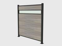 Panneau composite WPC 1,8 x 1,8 m résistant aux intempéries pour clôture DIY en acrylique, aluminium, bois et plastique