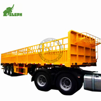 Semi-remorque à clôture haute Eleph pour le transport de porcs, bovins, ovins et bétail, capacité de 20 à 80 tonnes, taille de 20 à 53 pieds