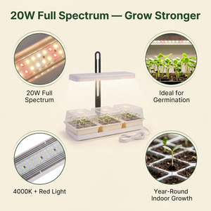 Kit per la Germinazione di Semi da Interno con Luce LED: Lampada da Coltivazione da 20W con Cupole di Umidità per Aumentare il Tasso di Germinazione OEM & ODM - Product Image 2