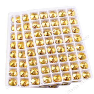 Cristales de Estrás Redondos Biselados 5A de Fábrica Oleeya, Forma Rivoli, Coloridos, para Coser, Cristal AB, Planos, para Ropa y Manualidades - Product Image 3