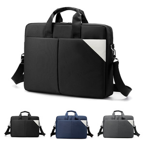 Maletín para Portátil de Tela Oxford de 15.6 Pulgadas, Bolso de Negocios Unisex Resistente con Correa para el Hombro, Color Sólido Gris, Negro, Azul - Product Image 5