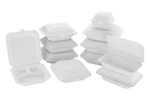 Tiya ภาชนะใส่อาหารแบบใช้แล้วทิ้งทรงสี่เหลี่ยมผืนผ้าสำหรับไมโครเวฟพลาสติกอาหารสีขาว - Product Image 6