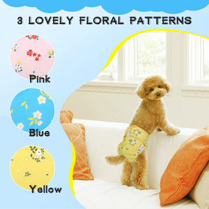 Nobleza confezione di 3 pannolini per cani riutilizzabili pantaloni sanitari per cani in calore e mutandine per cani lavabili mestruali - Product Image 5