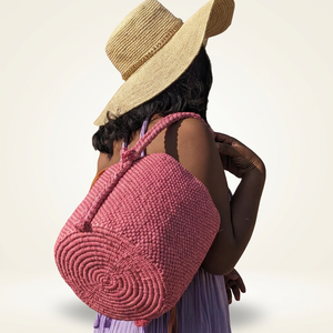 Ana crochet raffia Bucket Bag Solid Color Summer Women's <b>Handbag</b> for Shopping - Product Image 3