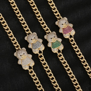 Pulseras Personalizadas al por Mayor, Chapadas en Oro de 14K, Joyería Hip Hop para Mujer, Pulsera de Cobre con Cadena Cubana y Zirconia para Chicas - Product Image 3