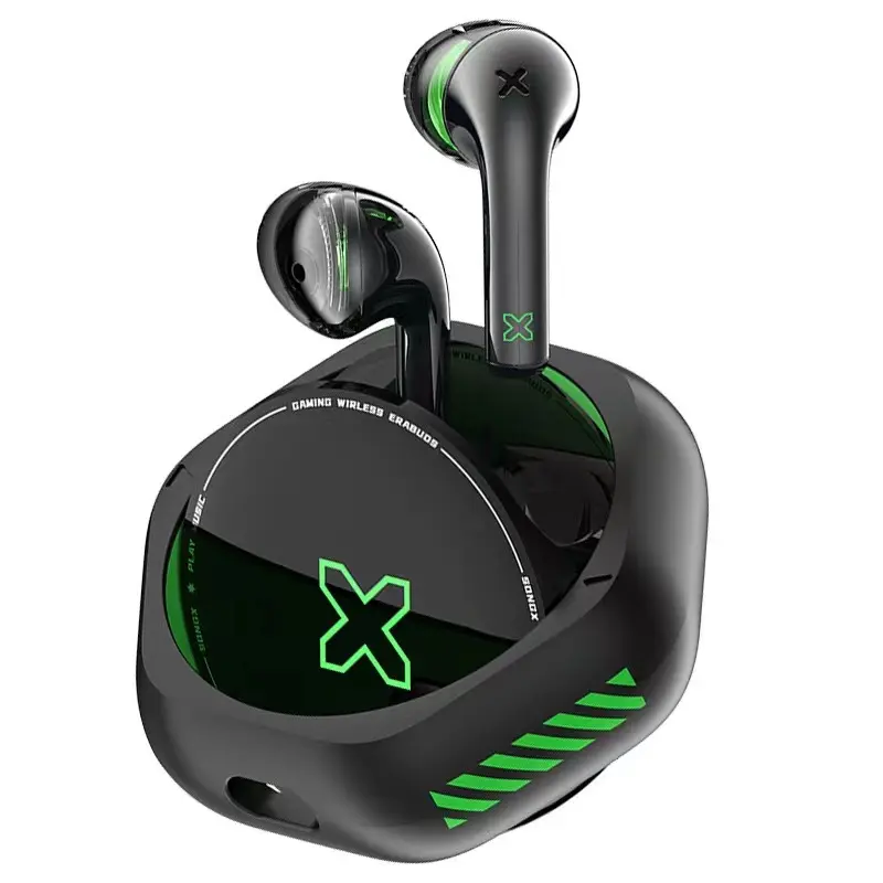 Lage Latency Gaming Oortelefoon 3d Surround Stereo Headset Oordopjes Sport Headset Met Led Display Hoofdtelefoon