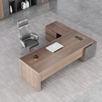 Escritorio de oficina Moderno Ejecutivo Ceo Escritorio en forma de L Panel de madera Estación de trabajo de oficina para directores de negocios y jefes Mesa de oficina