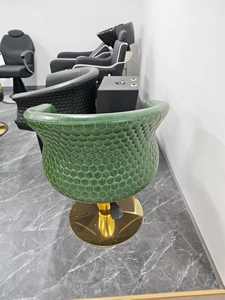 Internet Celebrity Barber Shop Hair Salon Chairs Semi-Enclosed Height-Adjustable Grooming <b>Stools</b> Modern Design Steel Iron - Product Image 4
