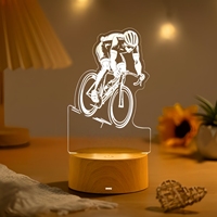 Lampe de table LED 3D personnalisée pour athlète, alimentée par USB, lampe de sport en acrylique, intensité réglable, télécommande, convient à la chambre à coucher, au salon