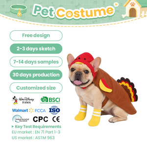 Disfraz de Halloween para Perro y Gato con Temática de Pavo, TV y Cine, Fiesta Festiva de Otoño, Capa, Tocado, Botines, Ropa Novedosa Unisex - Product Image 1