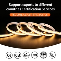 Lampu Strip LED COB Tanpa Titik Cahaya Fleksibel 2700k DC24V 480LED/m 12.5W/m 1400lm/m 115lm/W Ra80 50mm cut Premium Display OEM CE RoHS