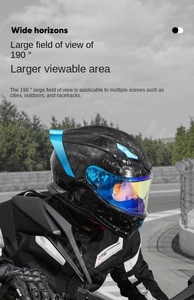 Casque intégral en fibre de carbone haute résistance, pour la course moto et la conduite sur route, protection moto HF-012 en fibre de carbone - Product Image 6