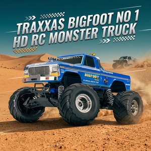 Traxxas <span class=keywords><strong>BIGFOOT</strong></span> No 1 HD RC <span class=keywords><strong>Monster</strong></span> <span class=keywords><strong>Truck</strong></span> 1/10 2WD Titan 12T Motor XL-5 ESC 30+MPH Coche Teledirigido Impermeable con Cargador USB-C - Product Image 1