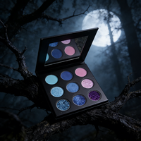 Kustomisasi Palet Eyeshadow DIY Berkilau Tinggi dengan 9 Warna Bubuk, Eyeshadow Duochrome Tunggal untuk Riasan Mata