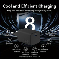 Cargador de Pared Superrápido de 45W GaN USB Tipo C PD con Enchufe Europeo y Cable de 6 Pies, OEM ODM, Venta al Por Mayor de Fábrica, Universal para Laptop y Teléfono Móvil