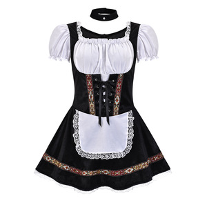 Abito Dirndl in Velluto per Donna, Ispirato <span class=keywords><strong>a</strong></span> <span class=keywords><strong>Film</strong></span> e Serie TV, Costume Bavarese Tedesco per Oktoberfest, Halloween, Feste in Maschera, Completi per Adulti - Product Image 4