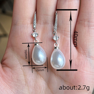 Boucles d'oreilles baroques en perles simulées en forme de larme pour femmes, bijoux élégants pour mariage et mode - Product Image 6