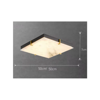 Plafonnier en marbre, style américain carré, minimaliste, pour chambre, salon, chambre principale, bureau, en albâtre, design moderne
