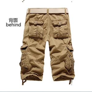 Pantalones cortos de verano para hombre, pantalones cortos informales de camuflaje para hombre, pantalones cortos multibolsillos hasta la pantorrilla para hombre (cinturón no incluido) - Product Image 2
