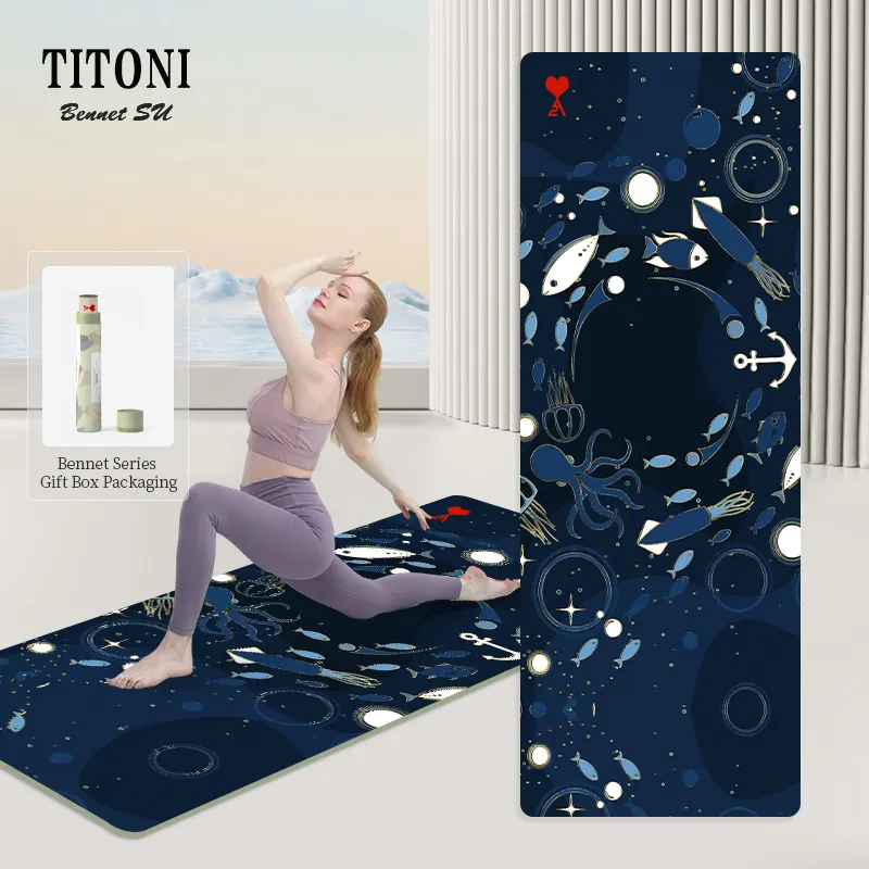 Tapete de exercícios TITONI Premium PU grande e largo acessórios para ioga e pilates reciclável ecológico