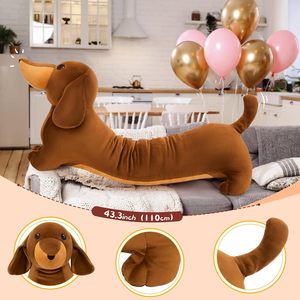 MorisMos Jouet en peluche pour chien <span class=keywords><strong>teckel</strong></span> de 4 pieds (1,20 m) réaliste, coussin de corps en peluche pour chien saucisse géant, jouet pour enfants et adultes - Product Image 3