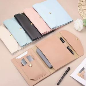 Housse de protection pour carnet en cuir PU, étui de protection imperméable pour carnet, mallette d'affaires colorée et concrète, sac enveloppe de voyage - Product Image 1