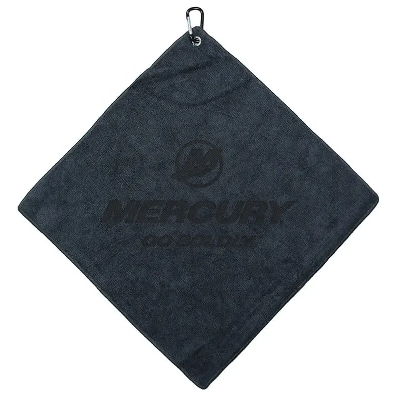 customize logo super absorbent 16" x 16" hands free microfiber fishing towel with carabiner clip