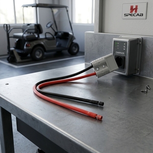 Rangkaian Kabel Baterai PVC 6AWG 16mm2 dengan Panjang Sesuai Pesanan, Dilengkapi Steker SB50 Tipe 50A untuk Pengisian Daya Golf Cart Listrik dan Pallet Jack - Product Image 1