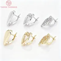 Boucles d'oreilles en laiton plaqué or 18 carats, multi-styles, en forme de cœur, d'hirondelle et d'oiseau, fermoirs pour la fabrication de bijoux DIY, vente en gros