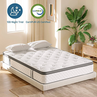 COSTFULL Umweltfreundliche Hybrid-Matratze Taschenfederkern Kingsize Roll-in-a-Box Komprimierbarer Gel-Memoryschaum für Hotel-Schlafzimmer