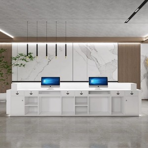 Marble Look Painted <b>Reception</b> Desk Custom Made Office Front Desk Company Service <b>Counter</b> Bar <b>Counter</b> - Product Image 3