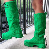 Plus la Taille 36-43 De Luxe Designer Bottes Femmes Long Genou Longueur Marques Femmes de Velours Bottes Moto Bottes Pour Femmes