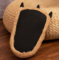 Chaussons en coton doux pour grands pieds, usage intérieur hiver, mignonnes pattes de chat, cadeau de Noël