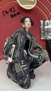 Coatizu Phong Cách Đẹp Da Báo In Sọc Dây Kéo Áo Khoác Quá Khổ Lỏng Áo Thun Mui Xe Cho Nam Giới Phụ Nữ Cho Ngoài Trời Thể Thao 0415 - Product Image 4