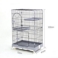 Cage à chat moderne d'intérieur, super grande, de haute qualité, en métal, pliable, maison de luxe pour chat avec bac à litière en plastique, vente en gros