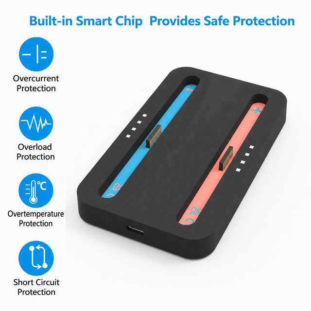 Dual Controller Charger for Switch 2 Joy-con Fast Charging Base Mini Portable Magnetic Dock with Battery Display Power