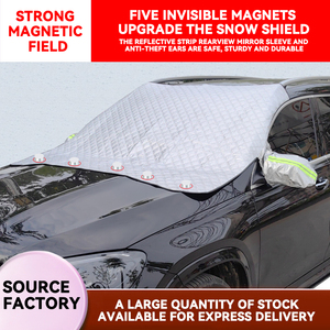 Tất cả các mùa nam châm nhôm phim xe tuyết lá chắn phía trước kính chắn gió chống đóng băng một nửa Bìa 90% UV 80% IR từ chối năng lượng mới - Product Image 6