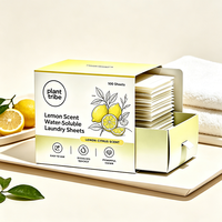 Feuilles de lessive parfum citron, portables, dissolvables, nettoyage en profondeur, papier de lessive aux agrumes frais