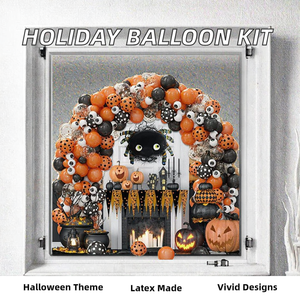 Kit d'arche de guirlande de Noël, ballons à paillettes rayés rouge et vert pour décorations festives de Noël et d'Halloween - Product Image 3