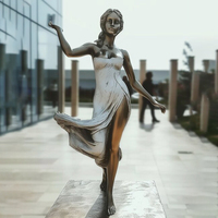 Sculpture de danseuse en bronze grandeur nature pour extérieur, statue de femme nue en métal, statue de homme en métal pour la décoration