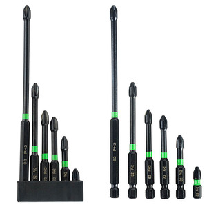 Yunbei Impact <b>Screwdriver</b> <b>Bit</b> 1/4 in Hex Shank Black Oxide Phillips PH2 Electric Drill <b>Bit</b> <b>Set</b> - Product Image 2