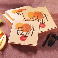 Boîte à pizza en papier kraft coloré, légère et durable, commande en gros, vente chaude, boîte en carton pliable personnalisable en couleur intégrale HuiLong