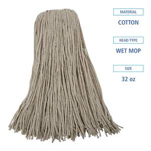 Boardwalk 32oz White Economical <b>Flat</b> <b>Mop</b> <b>Head</b> Cotton Fiber with Handle Rectangle Design for Home Use 12/Carton - Product Image 3